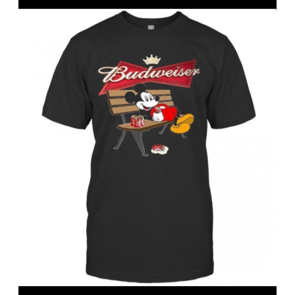Mickey Mouse Loves Budweiser Beer Tshirt
